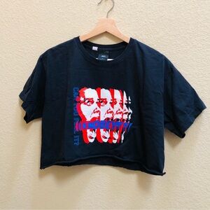 Obey graphic print crop T-shirt
size Large Black